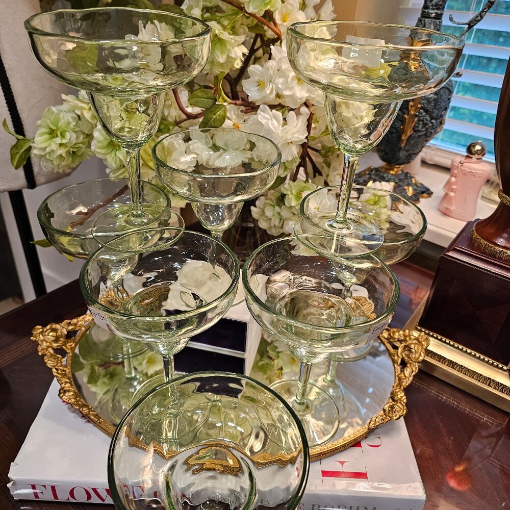 Jessica Simpson Green Plastic Margarita Glasses set of 4